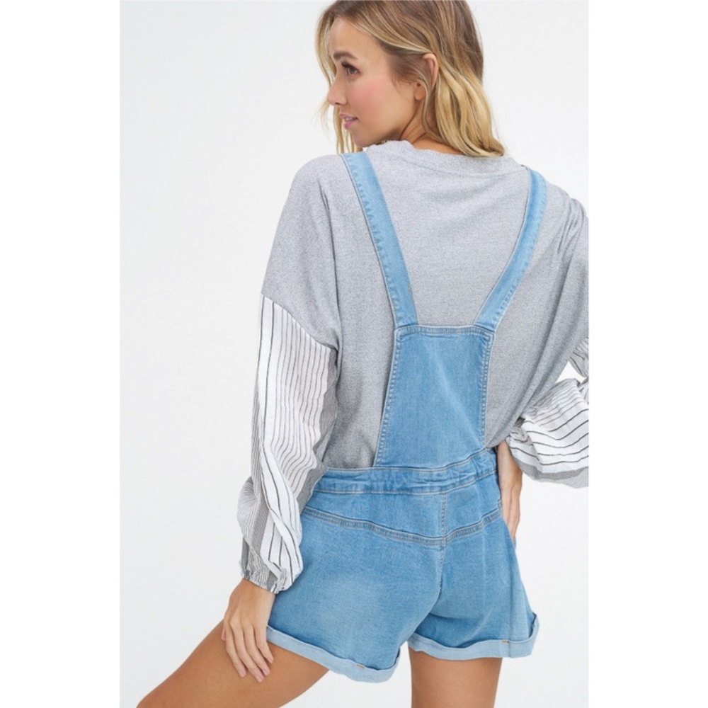 NWT ♡ Denim Dungarees, Overall Shorts, ON SALE! - Picture 7 of 8